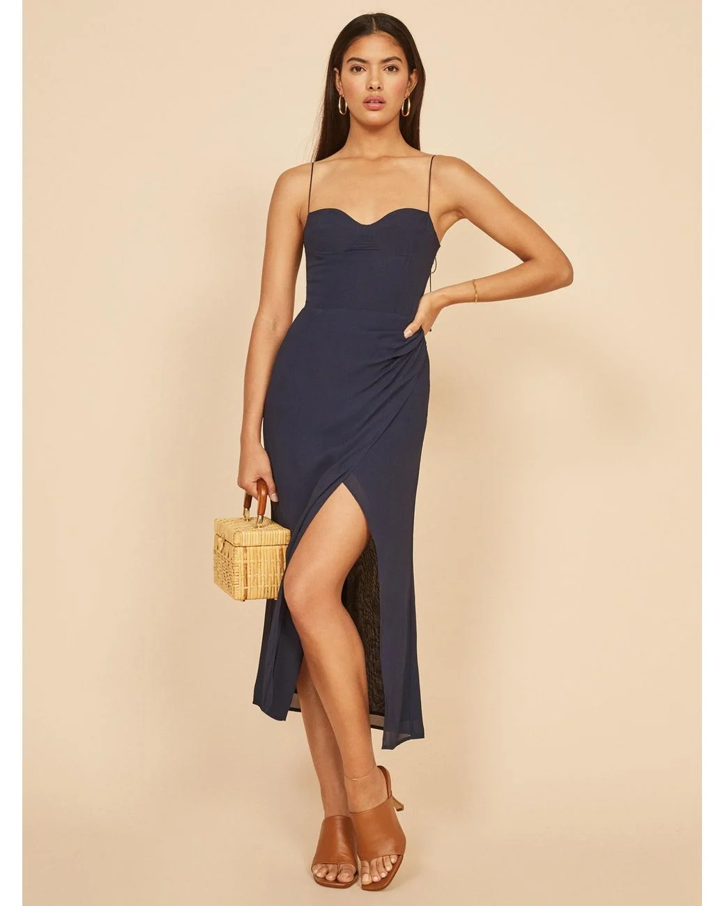 Reformation 2024 Lara Dress Navy Blue Dress